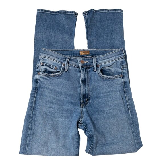 Mother The Insider Flood Jeans Size 25 Playing Rough Wash Blue Denim Made In USA - Picture 4 of 12